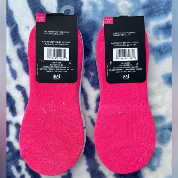 4 Pair of NWT Beverly Hills Polo Club No Show Socks Rainbows Sprinkles & PINK!💖 - Picture 2 of 5
